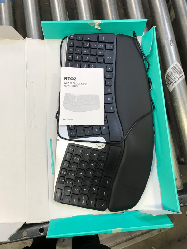 Photo 2 of Nulea Ergonomic Keyboard, Wired Split Keyboard with Pillowed Wrist and Palm Support, Featuring Dual USB Ports, Natural Typing Keyboard for Carpal Tunnel, Compatible with Windows/Mac
