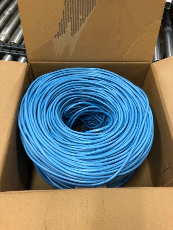 Photo 2 of CAT6 Solid UTP Cable 23AWG 1000ft LAN Network Ethernet RJ45 Wire, Blue Big Feeder