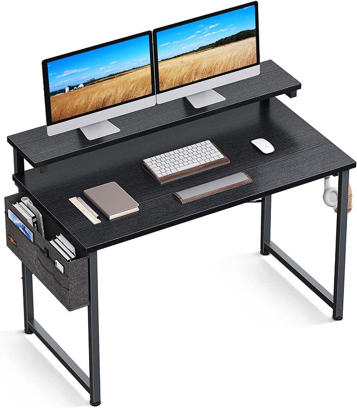 Photo 1 of Computer Desk with Adjustable Monitor Shelves, 40 inch