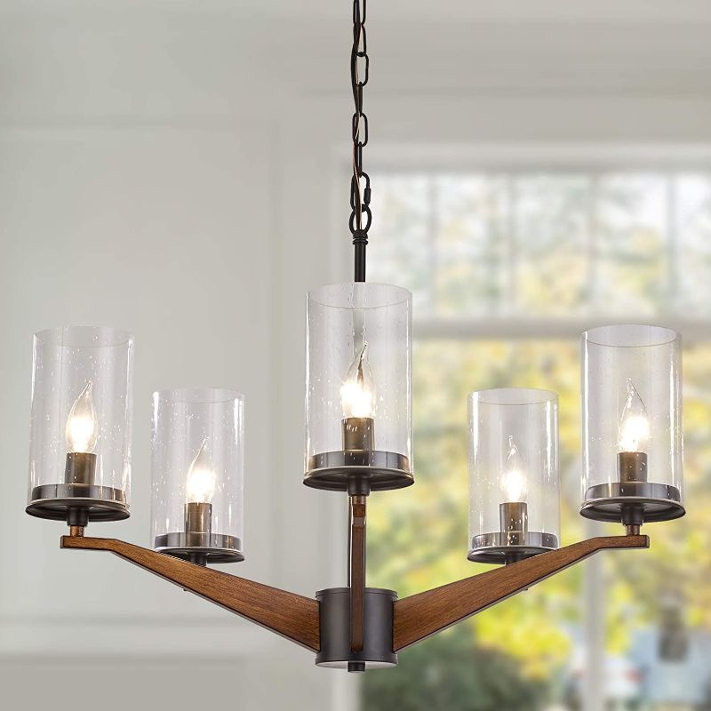 Photo 1 of 5 Light Farmhouse Chandelier Oil Rubbed Bronze