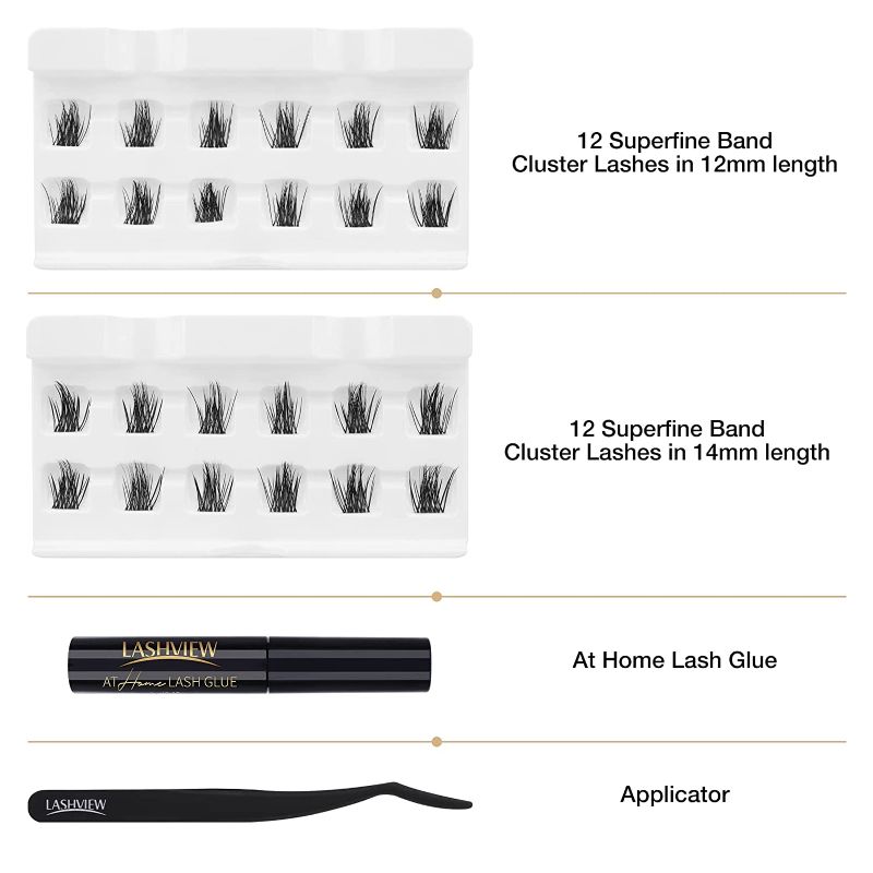 Photo 1 of 2 PACK -------- LASHVIEW DIY Eyelash Extension,Individual Cluster Lashes, Cluster Pre-cut Lashes,Home Eyelashes Extension