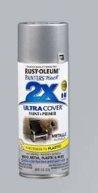 Photo 1 of 6---30Rust-Oluem 11oz 2X Painter's Touch Ultra Cover Spray Paint Aluminum---one is missing a cap 

