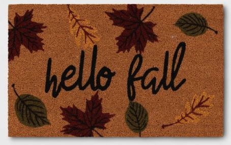 Photo 1 of 1'6"x2'6" 'Hello' Fall Leaves Doormat Natural - Threshold™-----=-=there are 2 tears on the back side view pictures 

