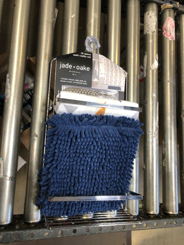 Photo 3 of 15pc Boho Triangle Shower Curtain Bundle Set Blue - Jade + Oake