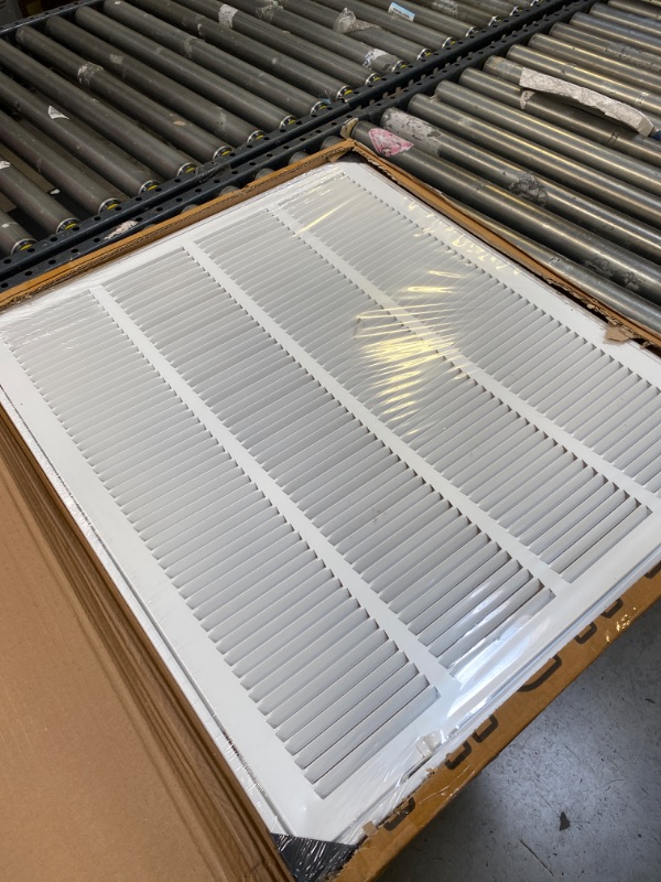 Photo 2 of 12"W x 12"H [Duct Opening Measurements] Steel Return Air Filter Grille (HD Series) Removable Door | for 1-inch Filters, Vent Cover Grill, White, Outer Dimensions: 14 5/8"W X 14 5/8"H for 12x12 Opening
