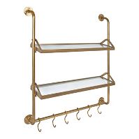 Photo 1 of 26" x 31" Marit Metal Wall Shelf Gold - Kate & Laurel All Things Decor

