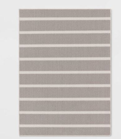 Photo 1 of 4'x5'6'' Mini Striped Rug Gray - Room Essentials FACTORY SEALED 