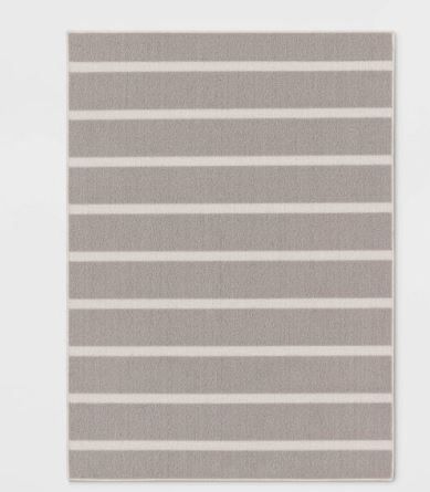 Photo 1 of 4'x5'6'' Mini Striped Rug Gray - Room Essentials™----CLEANING NEEDED 

