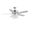 Photo 1 of 52 in. Indoor Chrome Ceiling Fan with Light Reversible Blades Fandelier Smart Remote Control Included
