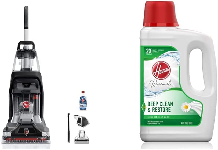 Photo 1 of 
Hoover Powerscrub XL Pet Carpet Cleaner Machine, FH68050 and Hoover Renewal Deep Cleaning Carpet Shampoo, 64oz Formula, AH30924-------there is still water in the filter