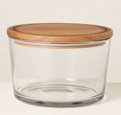 Photo 1 of 104oz Glass Serve Bowl with Wood Lid - Hearth & Hand™ with Magnolia

