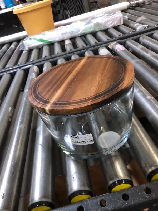 Photo 2 of 104oz Glass Serve Bowl with Wood Lid - Hearth & Hand™ with Magnolia

