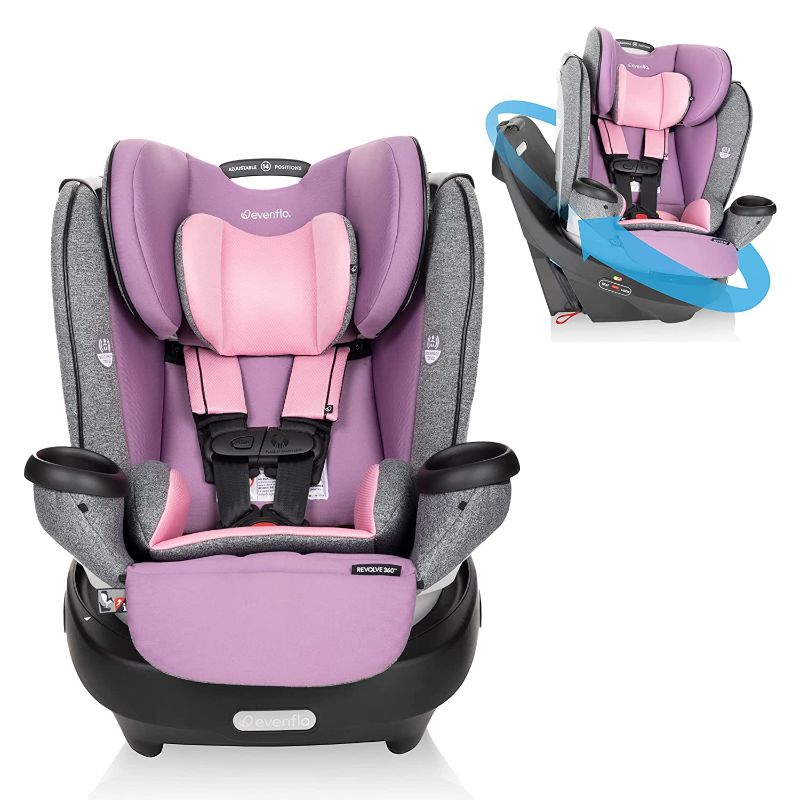 Photo 1 of Evenflo Gold Revolve360 Rotational All-in-1 Convertible Car Seat, Swivel Car Seat, Rotating Car Seat for All Ages, Swivel Baby Car Seat Mode Changing 4-120LB Car Seat and Booster Car Seat
