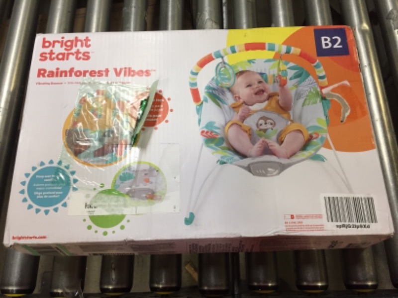 Photo 2 of Bright Starts Rainforest Vibes 3-Point Harness Vibrating Baby Bouncer