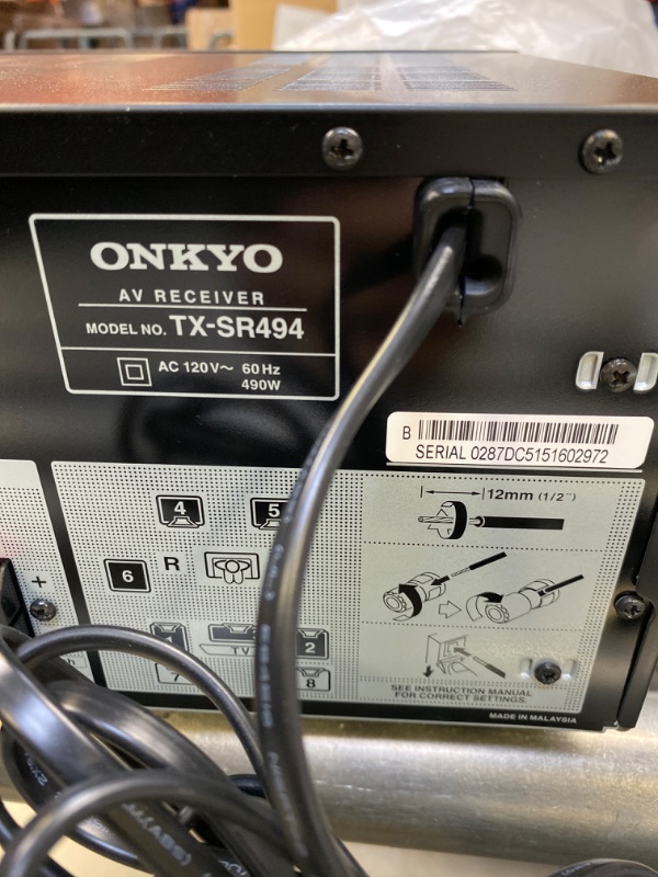 Photo 3 of Onkyo TX-SR494 7.2-Channel A/V Receiver