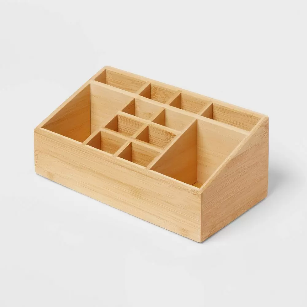 Photo 1 of 10" x 5" x 4" 12 Compartment Bamboo Countertop Organizer - Brightroom