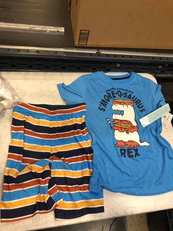 Photo 1 of Boys' 2pc Striped Short Sleeve Pajama Set - Cat & Jack Light Blue M