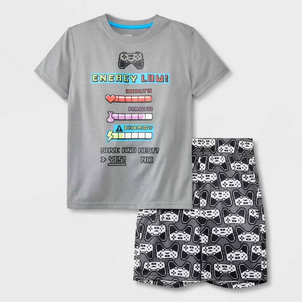 Photo 1 of Boys' 2pc Gamer Short Sleeve Pajama Set - Cat & Jack Gray XS