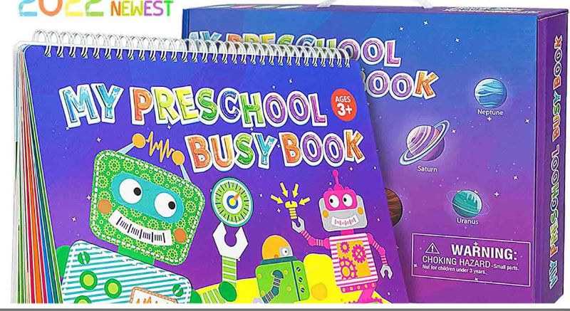 Photo 1 of Busy Book, Montessori Toys for Toddlers, Kids Preschool Learning Activities, Autism Educational Learning Book with 12 Themes, Sensory Toys for Kids