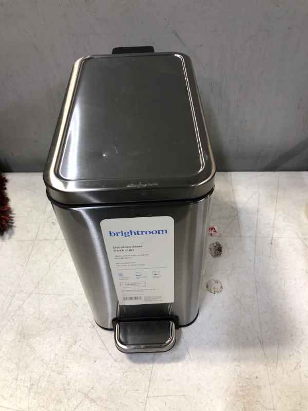 Photo 2 of 10L Stainless Slim Step Trash Can - Brightroom™
