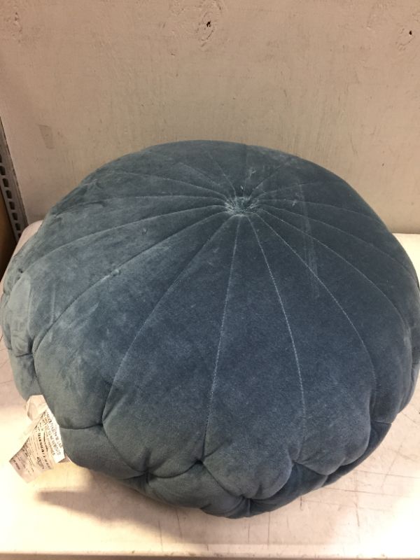 Photo 1 of 24" Oversize Velvet Round Floor Pillow Blue - Opalhouse
