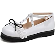 Photo 1 of 100FIXEO Women Buckle Ankle Strap Mary Jane Flat Shoes EUR 43
