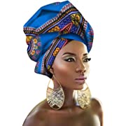 Photo 1 of African Traditional Wax Print Head wrap Scarf, Women Multi-Color Headband (TJ44)

