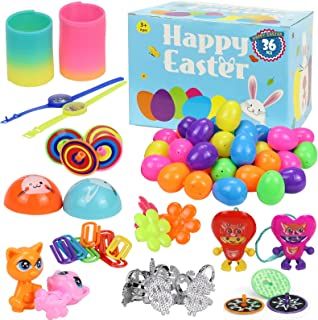 Photo 1 of ALLCOLOR 36pcs Prefilled Plastic Easter Eggs for Easter Egg Hunt Suprise Eggs with Toys Inside for East Basket Stuffers ,Easter Egg Stuffers for Kids Girls Boys Teens
