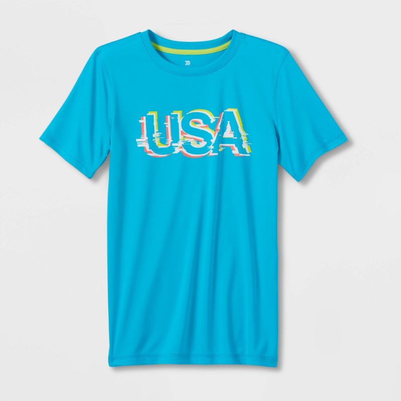 Photo 1 of Boys' Short Sleeve 'USA' Graphic T-Shirt - All in Motion™  XS 4PCS
