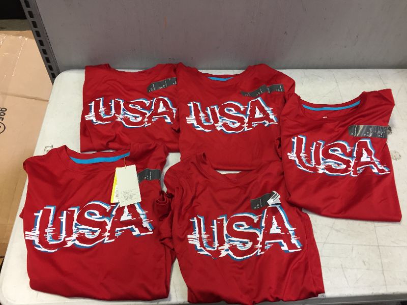Photo 1 of Boys' Short Sleeve 'USA' Graphic T-Shirt - all in Motion™ XL 5PCS
