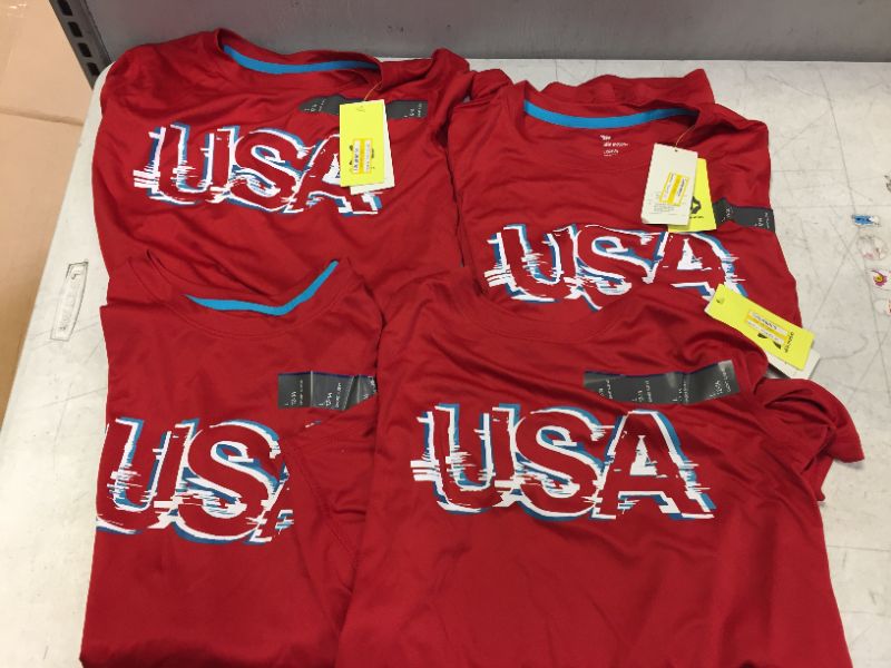 Photo 2 of Boys' Short Sleeve 'USA' Graphic T-Shirt - all in Motion™ L 4PCS
