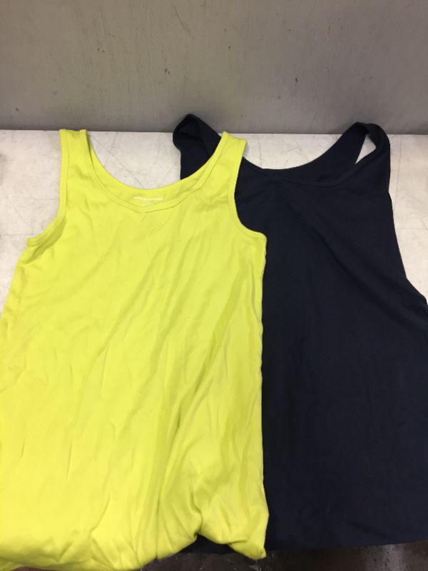 Photo 2 of 2 PACK AMAZON ESSENTIALS TANK TOPS (NAVY BLUE & GREEN) SIZE L