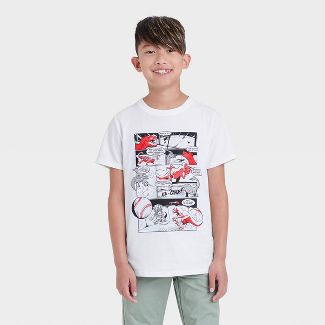 Photo 1 of Boys' 'Dinosaurs playing Baseball' Graphic Short Sleeve T-Shirt - Cat & Jack Whi  size 6/7