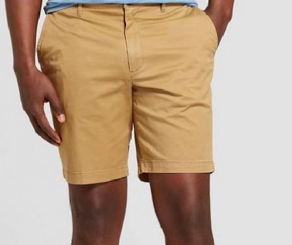Photo 1 of Goodfellow Men's Size 28 Linden Flat-Front Chino Shorts -Khaki Brown 9 in Inseam
