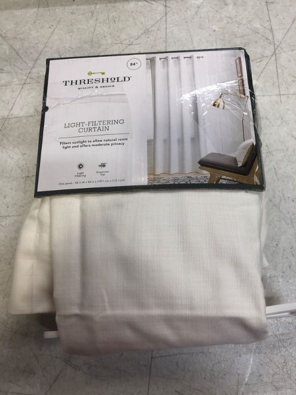 Photo 2 of 1pc Light Filtering Solid Curtain Panel - Threshold 54 IN W X 84 IN L