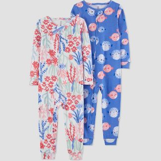 Photo 1 of Carter's Just One You® Baby Girls' Blowfish Sea Print Footed Pajama - Blue/Pink 12M