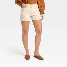 Photo 1 of Women's High-Rise Midi Jean Shorts - Universal Thread Off-White 10 2PCS
