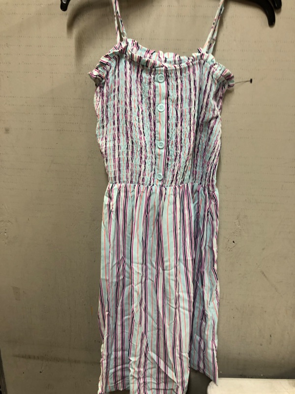 Photo 1 of Girls' Smocked Button-Front Dress - art class Aqua Blue L