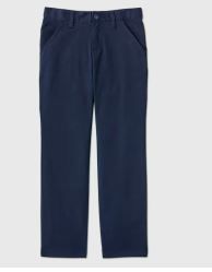 Photo 1 of Girls' Flat Front Stretch Uniform Straight Fit Chino Pants - Cat & Jack Navy 14