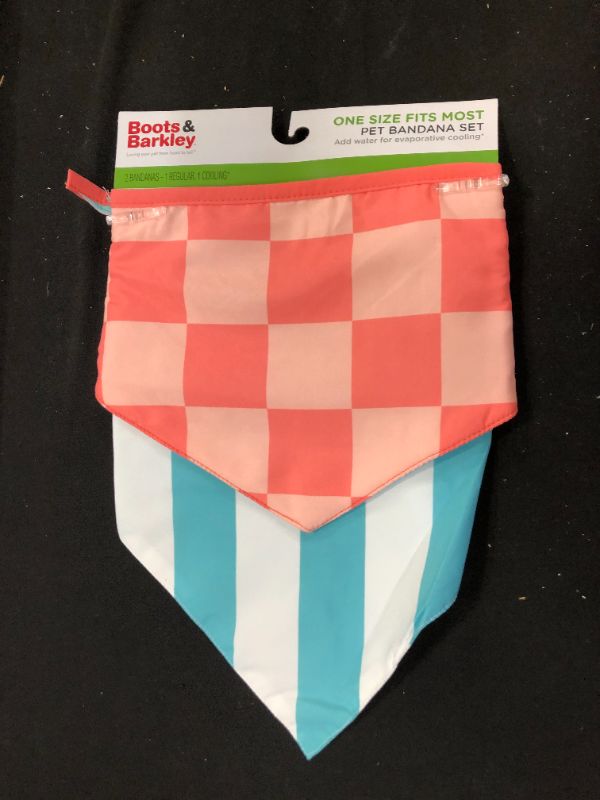 Photo 2 of Cooling Grid/Stripe Collar Slide Dog Bandana - 2ct. - Boots & Barkley
