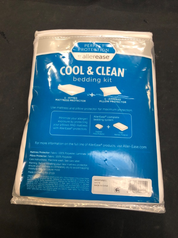 Photo 2 of 2pc Perfect Protection Cool & Clean Bedding Kit - Allerease size T/TXL