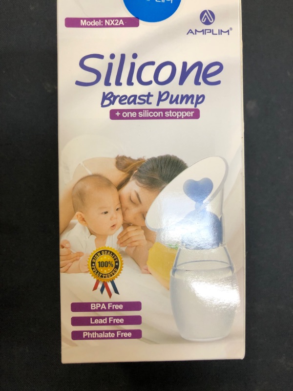 Photo 2 of Amplim Manual Breast Pump Milk Collector with Breastfeeding Milk Saver Stopper | Food Grade Silicone Breast Pump 4oz/100ml | FSA HSA | BPA PVC Lead and Phthalate Free | Purple
