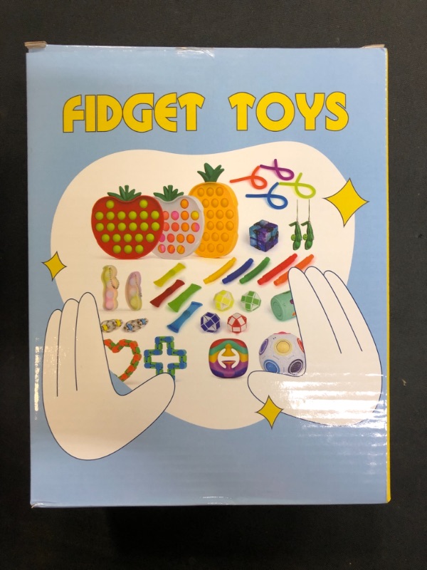Photo 2 of APMIEK 32Pcs Sensory Fidget Toys Set for Kids and Adults?PopIt Party Favors, Autistic ADHD Stress Relief Tools Poppers Fidget Pack, Parent-Child Int
