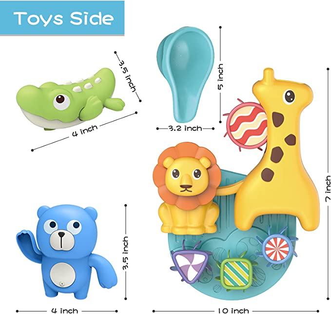 Photo 1 of 10-Pack Baby Toys for Toddlers, QQPONY Baby Bathtub Wall Water Toy Set, Floating Wind Up Toys for Toddlers, Preschool Toddler Pool Toys, Swimming Animal Toys Gift for Boys Girls (12 Months up)
