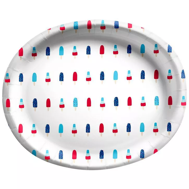 Photo 1 of 10ct Oval Americana Platter with Popsicles White - Sun Squad™
4Packs