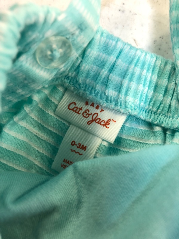 Photo 3 of Baby Textured Bubble Romper - Cat & Jack™ Aqua Blue 0-3M
