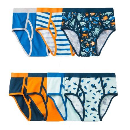 Photo 1 of Boy S Ocean Prints/Assorted 7 Pack Briefs - X-Small 4/5
