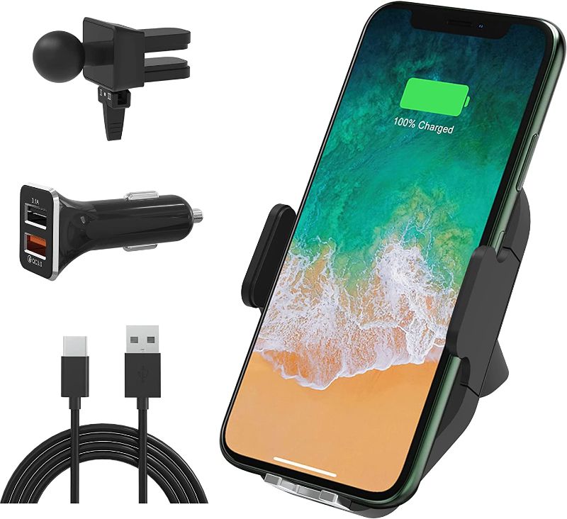 Photo 1 of YTech Wireless Car Charger Mount Compatible with iPhone 13 12 11 X 8 Samsung S21 S20 S10 S9 Note 20 and Other Wireless Chargeable Phones
