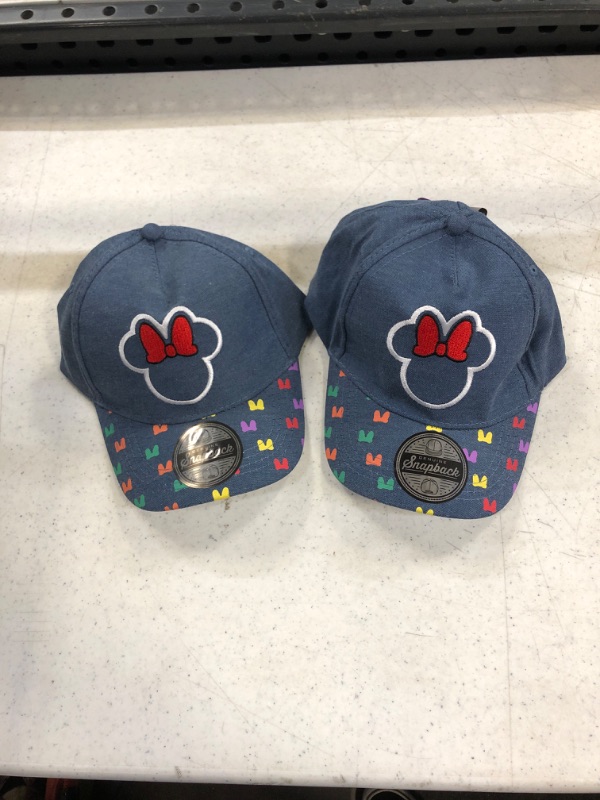Photo 2 of 2PK Toddler Girls Minnie Mouse Baseball Hat - Blue