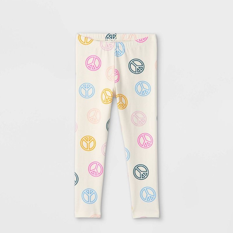 Photo 1 of 3 PK--Toddler Girls' Peace Sign Leggings - Cat & Jack™--5T
